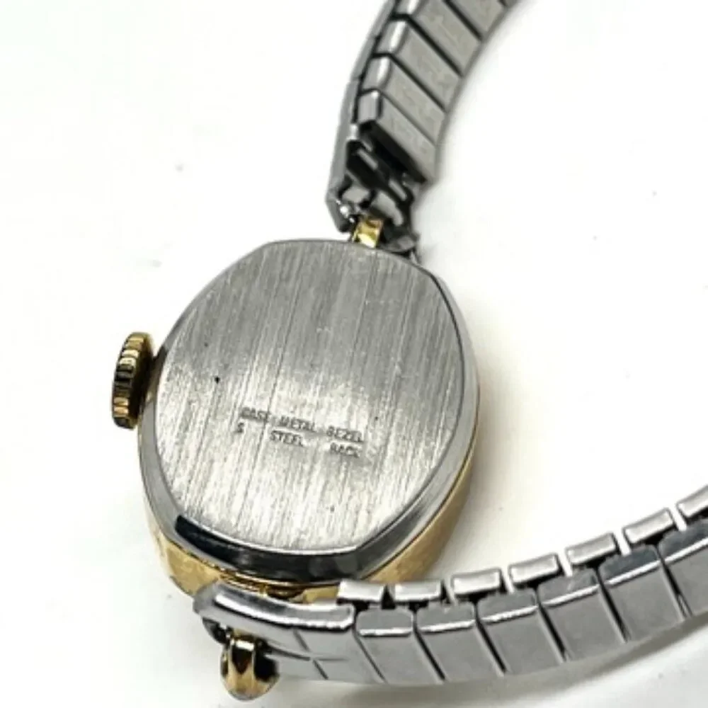 VINTAGE TIMEX WATCH Cavatina Ladies Gold Tone Oval Stretch Band AS IS